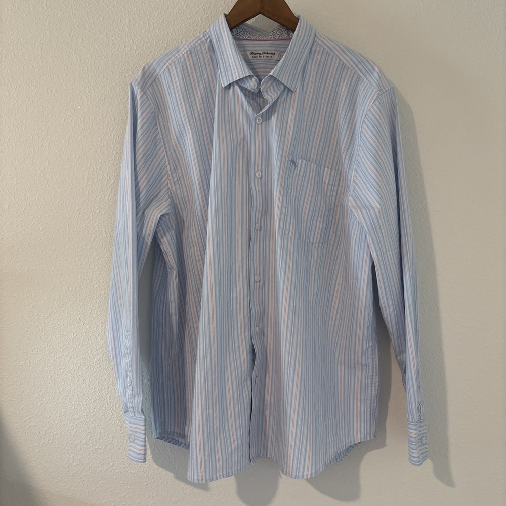 Tommy Bahama Long Sleeve Shirt Mens XL Sarasota Stretch Mulitcolor